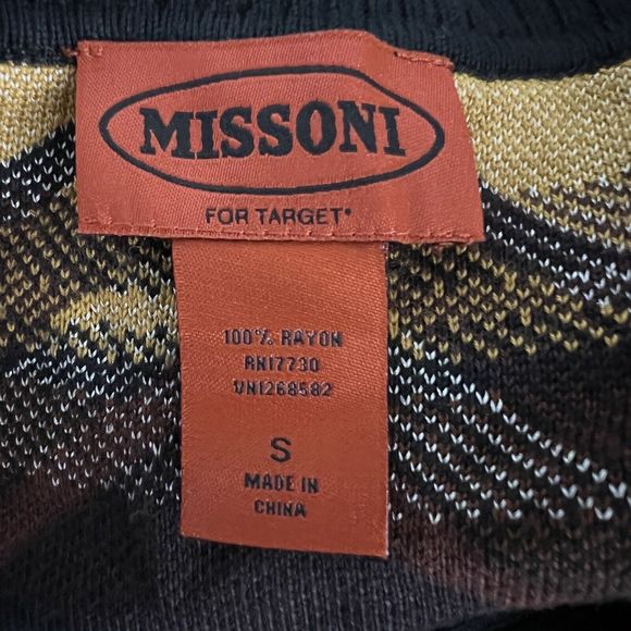 Missoni Sweater Womens Small Black Brown Chevron Longline Cardigan Target Casual - Picture 6 of 7